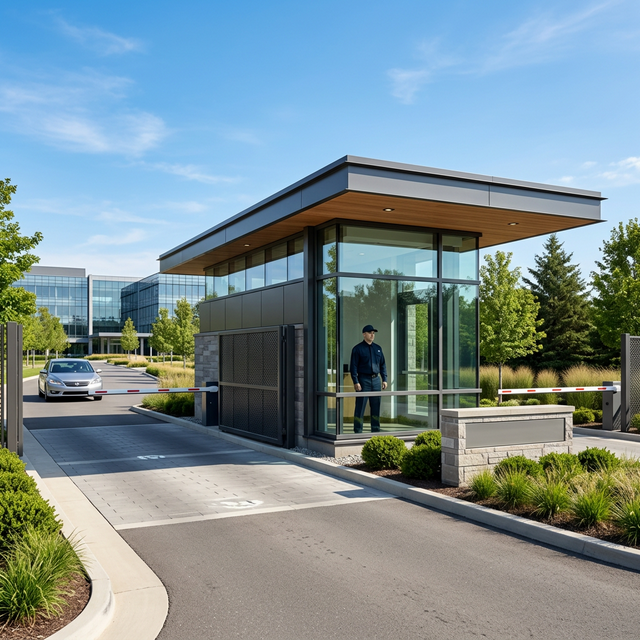 Professional Gatehouse Security Guard managing site access in Queensland
